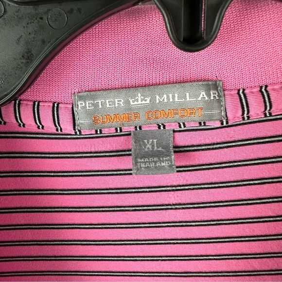 Peter Millar Purple White Stripe Polo Brookville‎ Shirt Size Xl - Picture 2 of 4